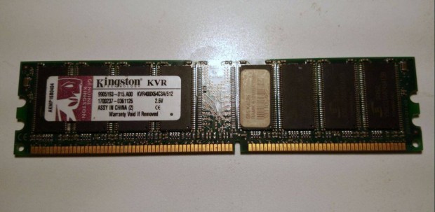 Kingston DDR1 400MHz 512MB RAM (Ver.1) teszteletlen