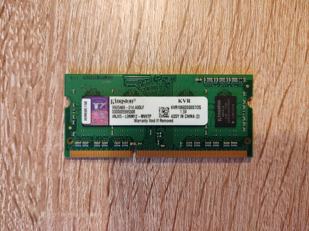 Kingston DDR3 Kvr1066D3S8S7 2G Sodimm memria laptop / notebook RAM !