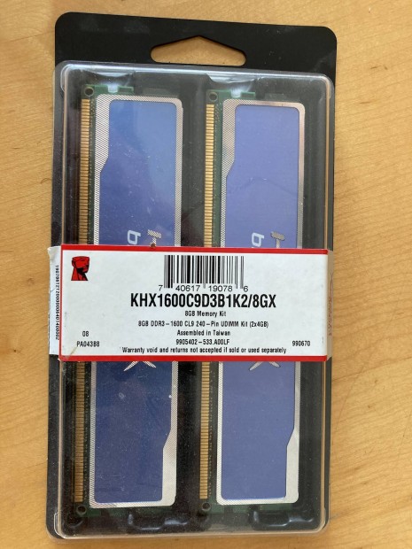 Kingston DDR3-mas Memria, 8Gb RAM