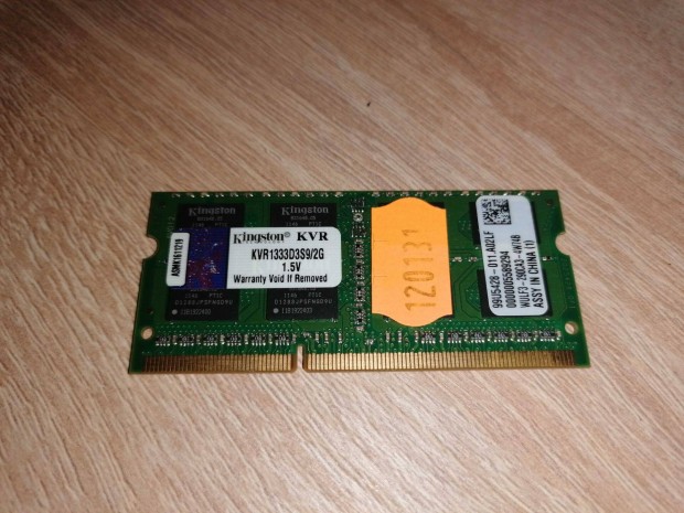 Kingston DDR3 memória - 2GB 1333MHz RAM