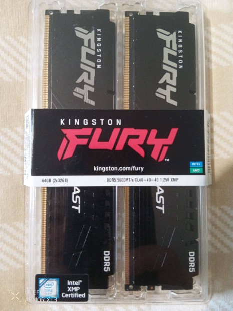 Kingston Fury 64GB(2X32GB) DDR5 RAM (KF556C40BBK2-64)