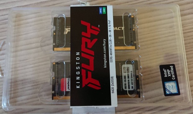 Kingston Fury DDR5 4800MHz SO-DIMM 64GB (2x32) kit - alig hasznlt
