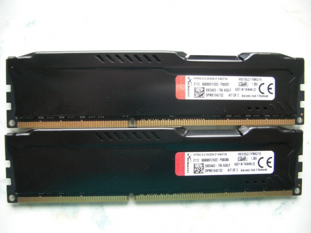 Kingston Hyperx Fury 16GB (2x8GB)1866MHz DDR3L 1,35V