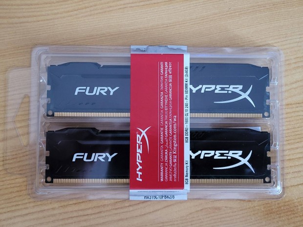 Kingston Hyperx Hyper X Fury 2×4GB 8GB DUAL KIT 1600MHz CL10 memória