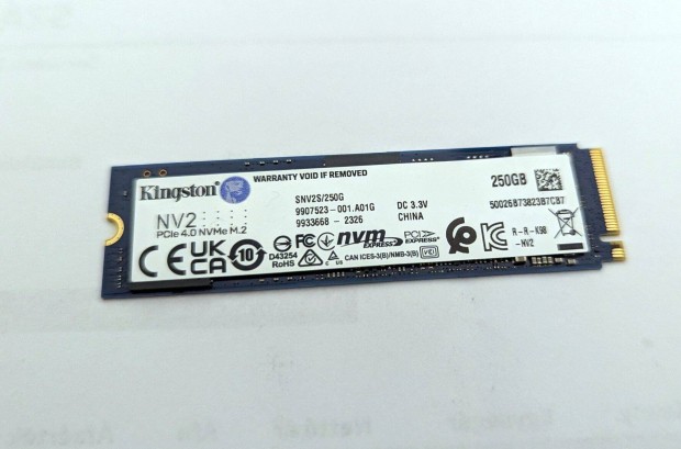 Kingston NV2 250Gb Pcie 4.0 Nvme SSD (100/100)