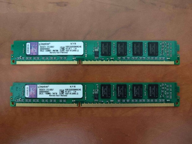 Kingston Valueram 4GB kit (2x2GB) DDR3 1333MHz alacsony memria / RAM