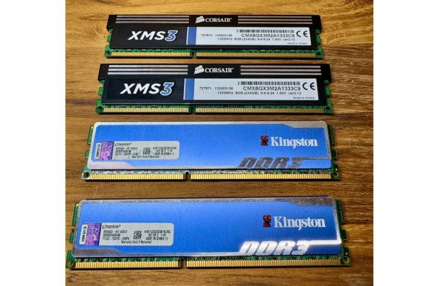 Kingston + Corsair 32gb (4x8) DDR3 RAM