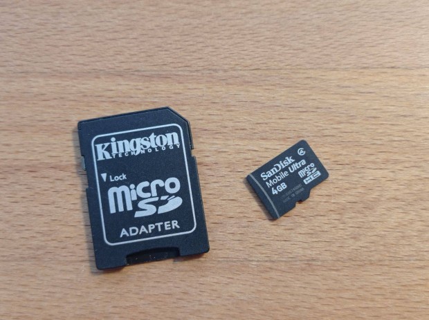 Kingston micro SD adapter + Sandisk mobile ultra 4GB micro SD krtya