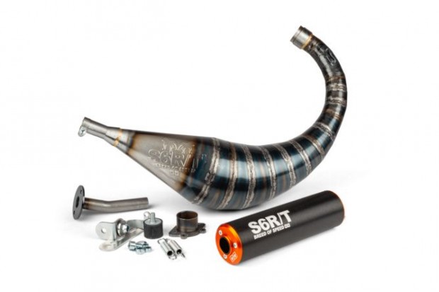 Kipufog Stage6 R/T 70 - 80cc fekete / narancssrga Derbi