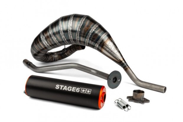 Kipufogórendszer Stage6 80 - 90 Derbi narancs / fekete