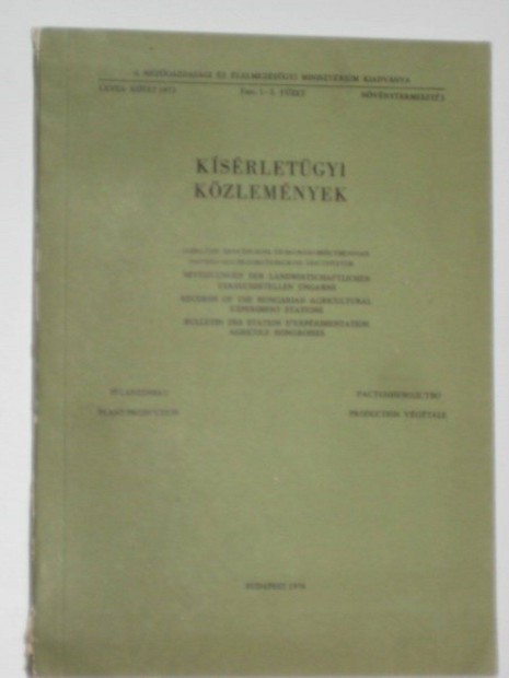 Ksrleti kzlemnyek 1974