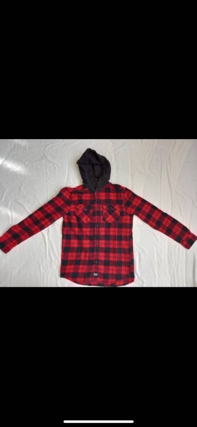 Kisfiú csuklyás flanel ing (152-es, újszerű, H&M)