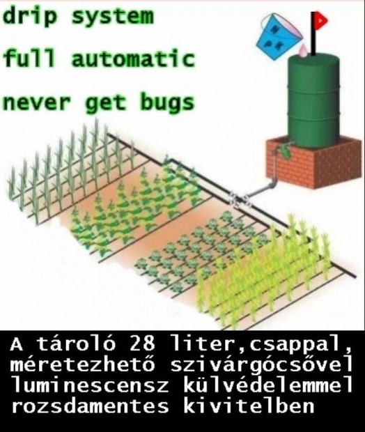 Kiskert locsol ntz ,gravitci szivrogtat,28 literes viztltssel