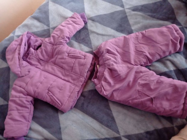 Kislány téli kabát és nadrág 12-18 hó