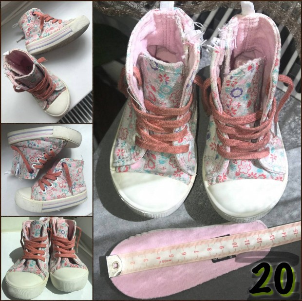 Kislny tornacip 20 + ajndk gumipapucs; sneaker 20; anyagcip