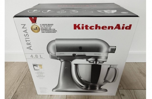 Kitchenaid Artisan 4,8L ezst konyhai robotgp, dagaszt 5Ksm175Psecu