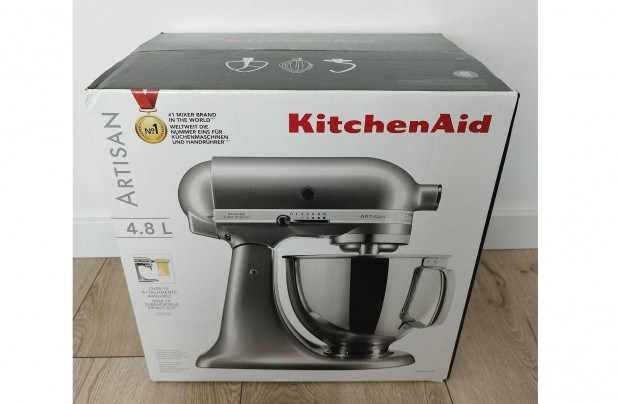 Kitchenaid Artisan 4,8L konyhai robotgp, dagaszt Ezst 5Ksm125ECU