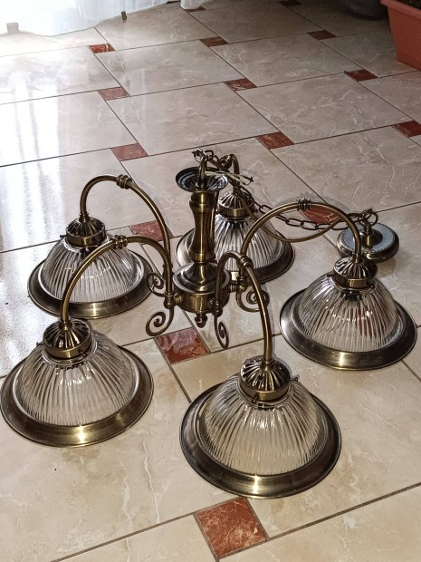 Klasszikus bronz/alpakka?/ csillár, (Brilagi style) eladó