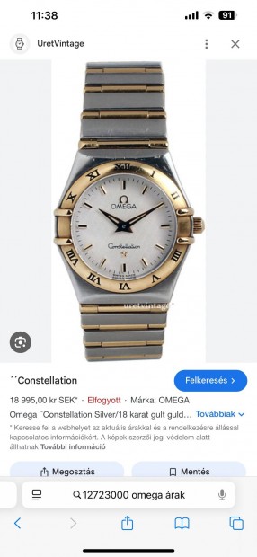 Klasszikus női Omega karóra