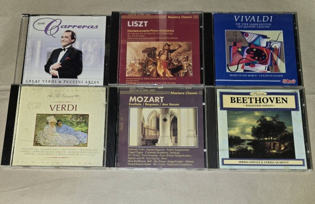 Klasszikus zenei CD gyjtemny(Bach,Liszt,Ravel,Verdi,Mozart,Bhrams) 
