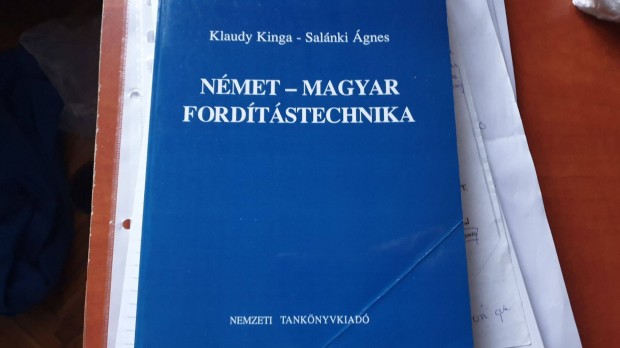 Klaudy Kinga, Salnki gnes: Nmet-magyar fordtstechnika