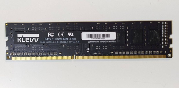 Klevv 4GB DDR3 1600MHz memria