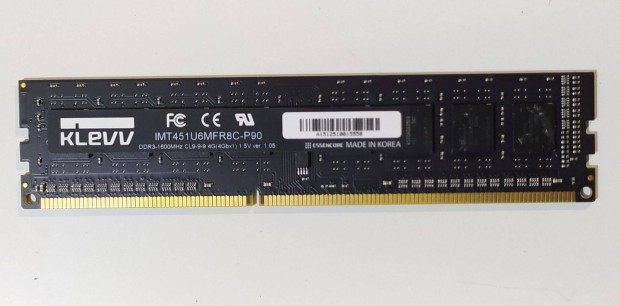 Klevv 4GB DDR3 1600MHz memória