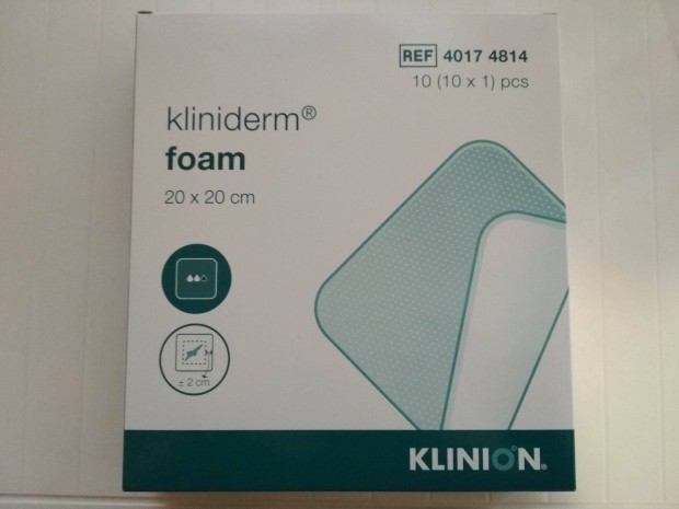 Kliniderm Foam felfekvsre 20x20cm habktszer 10 db van egy csomagban