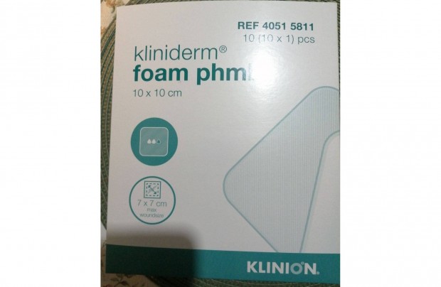 Kliniderm Foam phmb 10 cm x 10 cm (10x1) bontatlan,Klinion gyrtm