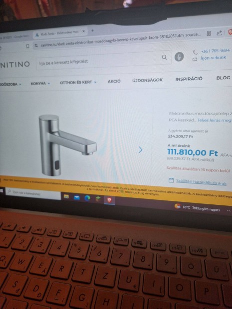 Kludi Zenta elektronikus csaptelep