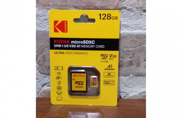 Kodak 128GB micro Sd krtya, Class 10 Sdxc krtya