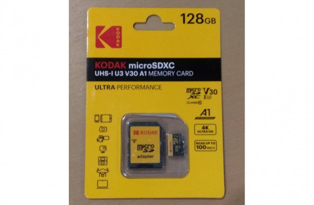 Kodak 128GB micro Sd krtya, Class 10 XC1 A1