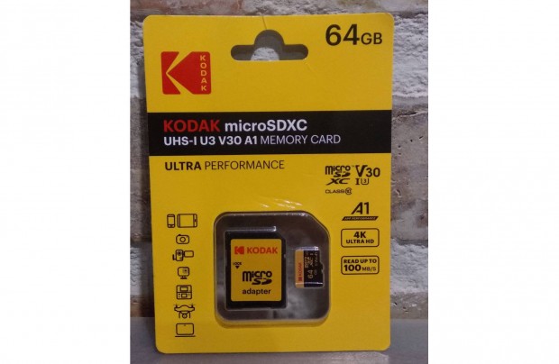 Kodak 64GB micro Sd krtya, Class 10