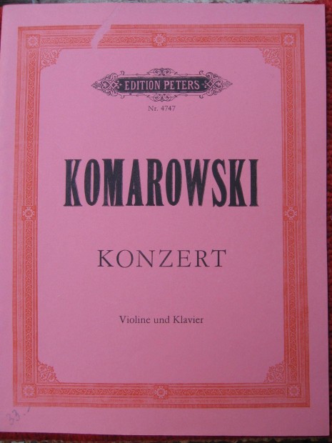 Komarowski : e-moll koncert Nr.1. kotta, hegedű