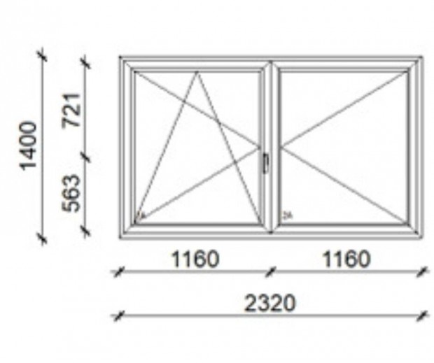 Kmmeling 76Ad,76mm-es ablak  1400x2320 mm "j"