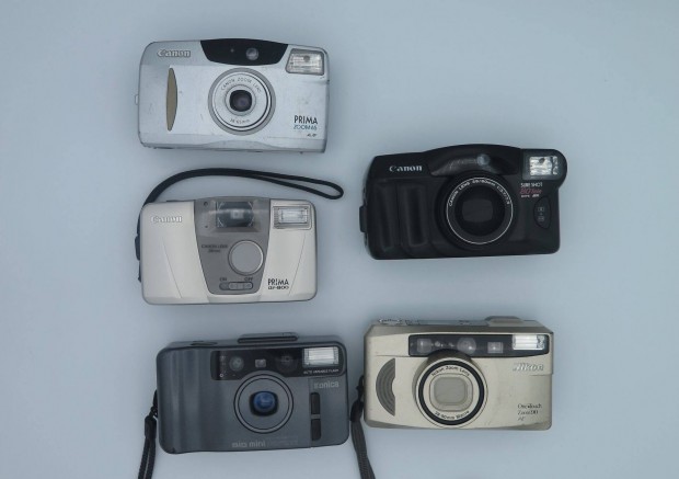Kompakt filmes fnykpezgp csomag: Konica, Canon, Nikon