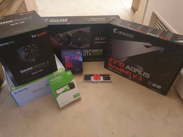 Komplett PC gépház nélkül (8700k, 1060 6gb, 16gb RAM, 128gb m.2, 700W)