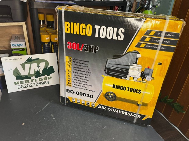 Kompresszor 30L olajos Bingo Tools