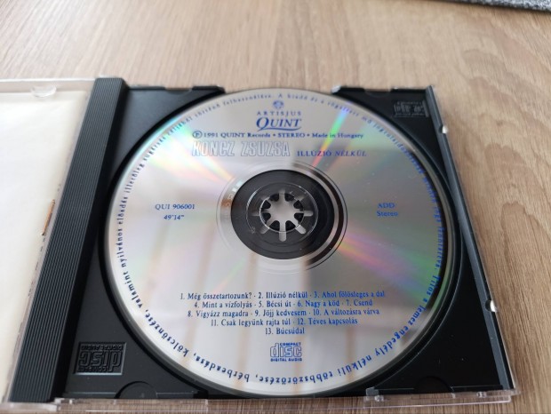 Koncz Zsuzsa Illúzió nélkül (1991, Quint) ritka cd