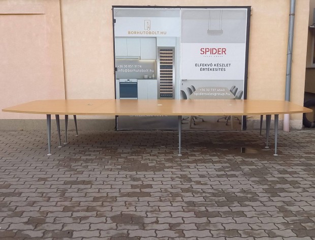 Konferencia asztal, trgyalasztal, 474x180 cm, hasznlt irodabtor