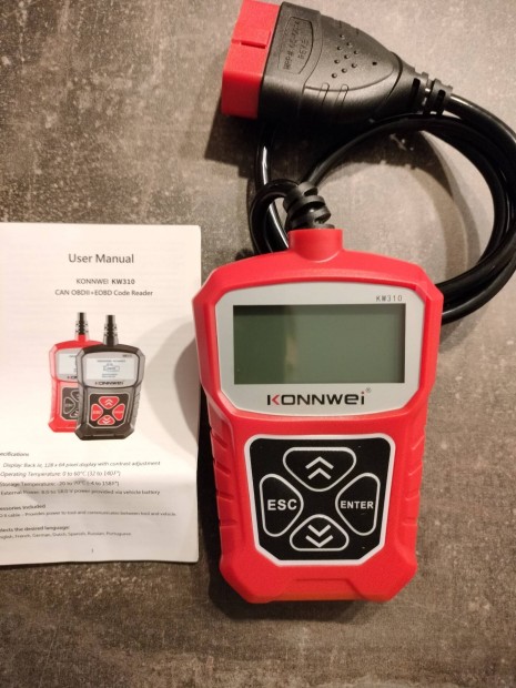 Konnwei KW310 OBD2 autódiagnosztika hibakód olvasó és törlő új
