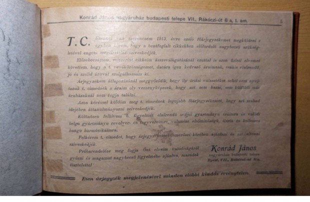 Konrd Jnos 1913 as ruhzi katalgusa elad