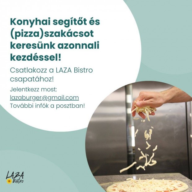 Konyhai segtt s szakcsot, pizzaszakcsot keresnk Dunakeszin