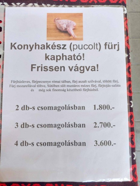 Konyhaksz frj vkuum csomagolva a termeli piacon(11.23.)