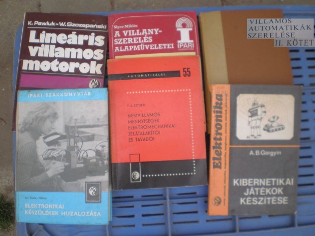 Könyvek,villamosság,villanyszerelés,elektronika, motorok,elektrotechni