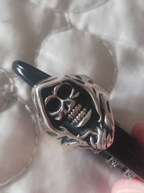 Koponya koponyás Sterling silver ezüst 925 gyűrű.