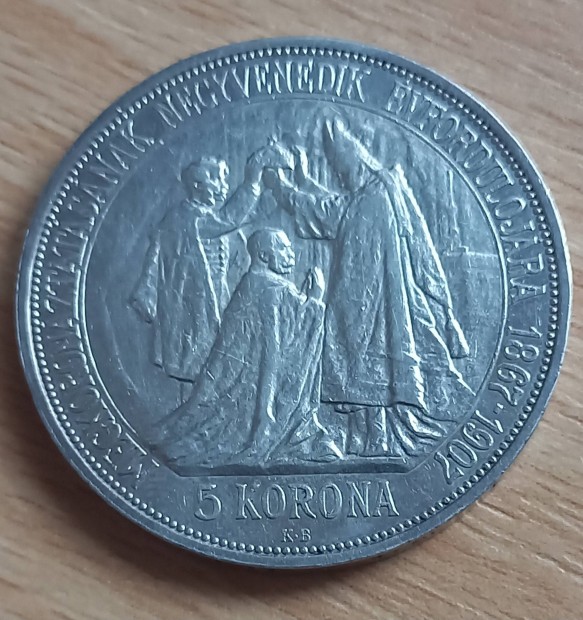 Koronzsi ezst 5 korona 1907.