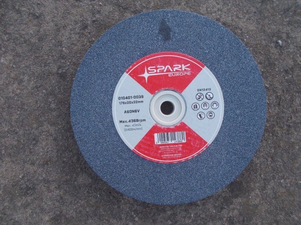 Köszörűkő 175x20x32/16 mm-es szűkítéssel, szürke, 60-as szemcse