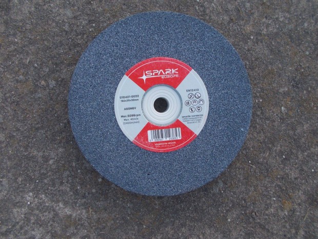 Köszörűkő 200x20x32/16 mm-es szűkítéssel, szürke, 60-as szemcse