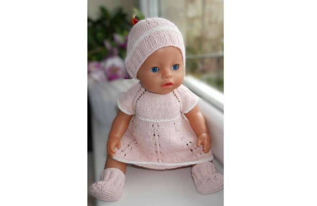 Kötött babaruha szett baby born babára 2
